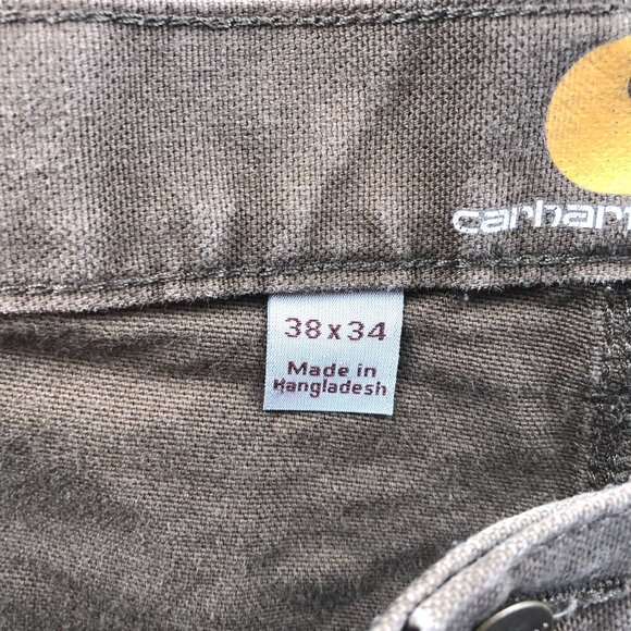 Carhartt Men's Cargo Pants Tag Size 38x34 Relaxed Fit Straight Leg Brown Casual - Picture 9 of 14